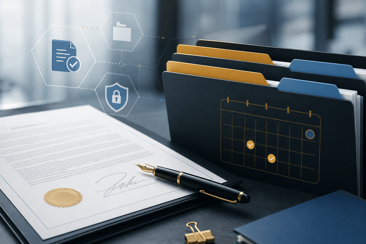 Contract documents, registry and secure agreement workflow